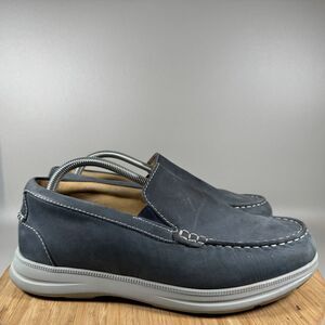 Samuel Hubbard Men’s‎ 9 W Flight Low-Top Slip-On Sneakers Blue Leather Casual